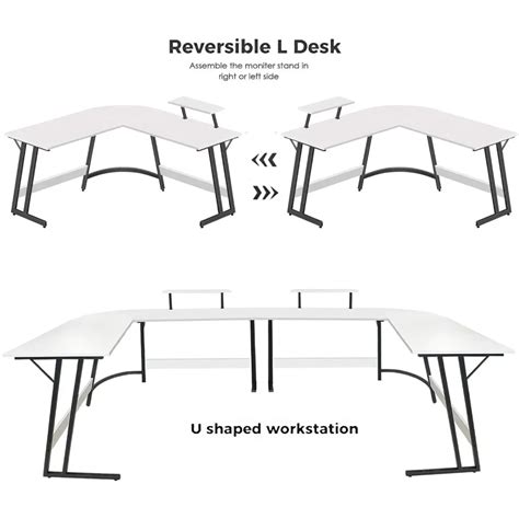 L Shaped Gaming Desk – 51 Inch Computer Corner Desks, Carbon Fiber ...