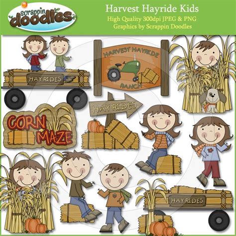 Fall Hayrides Clipart Harvest Hayride Kids Clip Art | Kids clipart, Downloadable art, Kids doodles