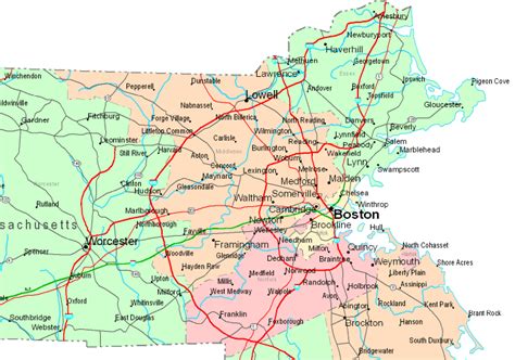 Massachusetts Map - ToursMaps.com