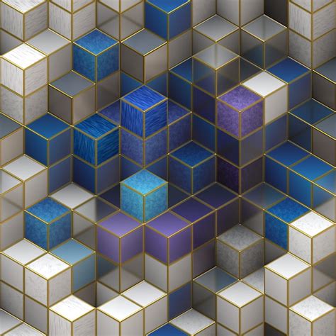 HD wallpaper: white, blue, and purple 3D illustration, cubes, cubic ...