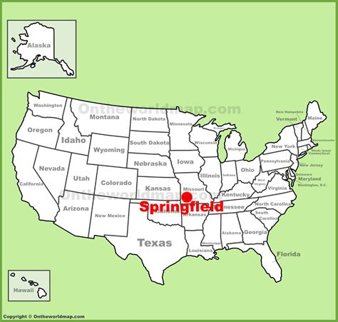 Springfield (Missouri) location on the U.S. Map - Ontheworldmap.com