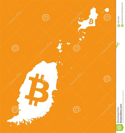 Grenada Map with Bitcoin Crypto Currency Symbol Illustration Stock Vector - Illustration of ...