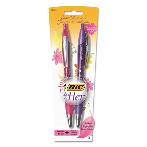 BIC for Her Ballpoint Pen, Black, 2pk - Walmart.com