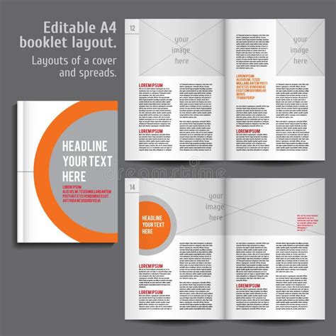 A4 Booklet Layout Design Template With Cover Stock Vector - Image: 60843099