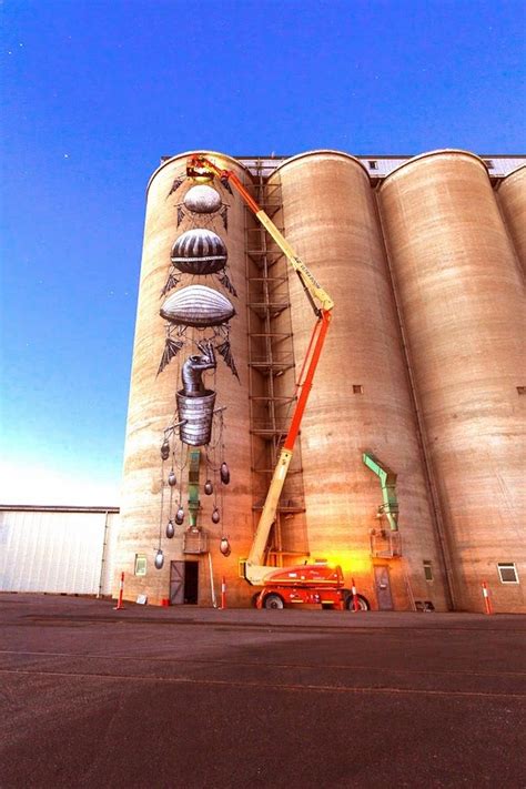 Streetart: New Mural by British Artist Phlegm on Giant Grain Silos in Perth // Australia ...