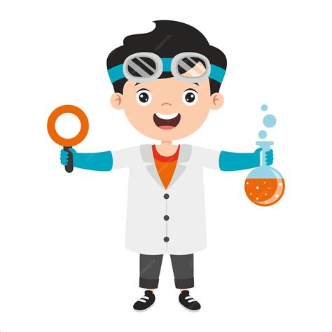 Premium Vector | Cartoon drawing of a scientist