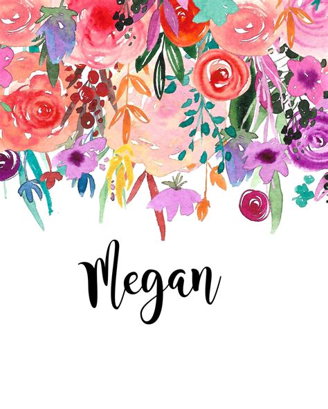 Megan Baby Name Sign Printable Wall Art Nursery Decor | Etsy