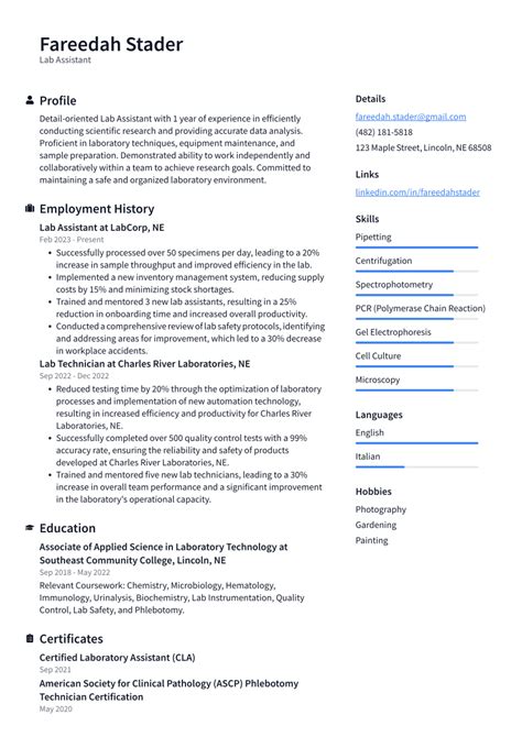 Top 16 Lab Assistant Resume Objective Examples | ResumeCat