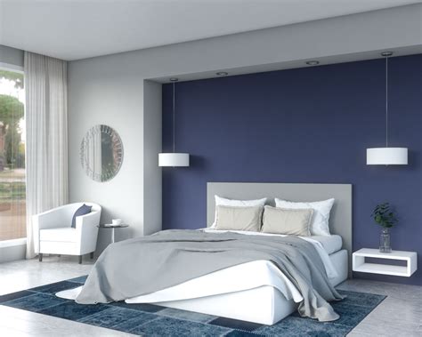 Dark Blue Feature Wall Bedroom Ideas | www.resnooze.com