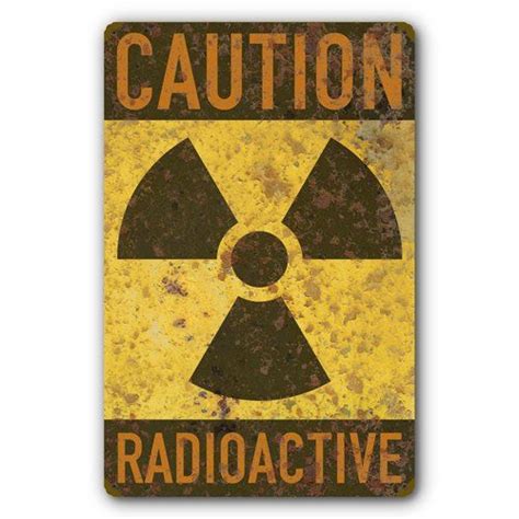 American Yesteryear Radioactive Caution Tin Metal Steel Sign, Nuclear ...