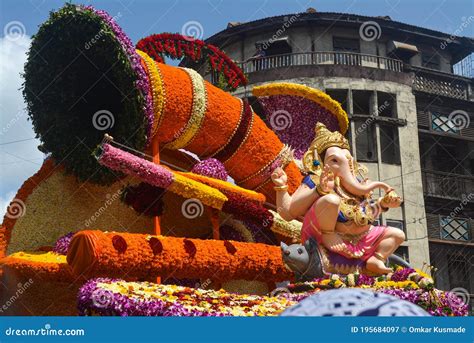 Guruji Talim Ganpati Idol Decoration During Ganpati Visarjan Festival. Anant Chaturdashi ...