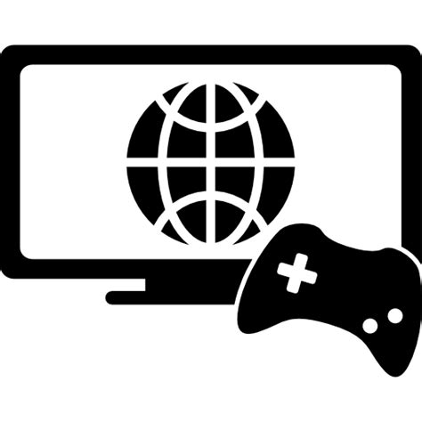 Ícone de Símbolo de jogos online de um monitor e um controle de jogo