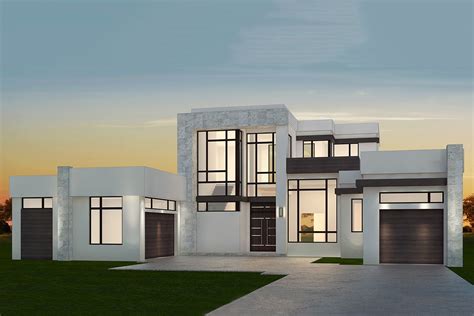 Plan 86078BW: Stunning 4-Bedroom, Contemporary House Plan with Outdoor ...