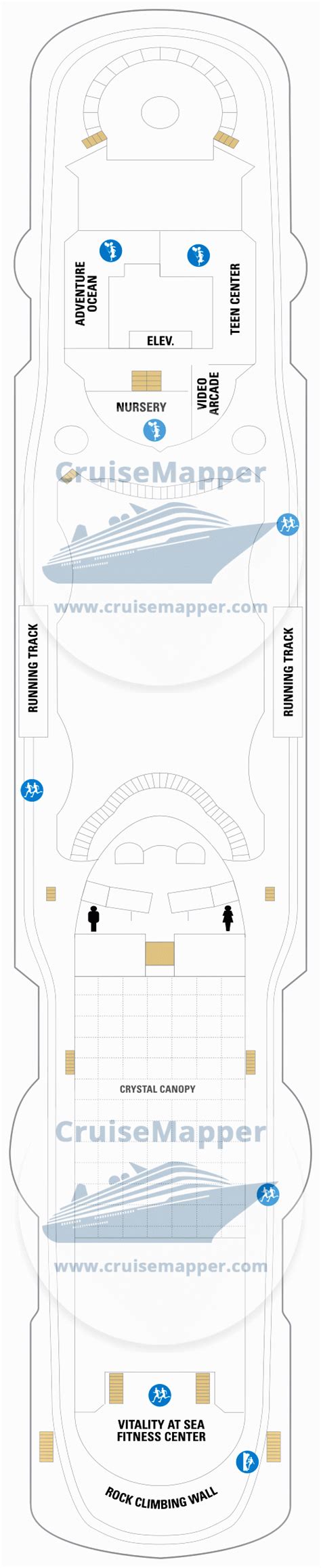 Rhapsody Of The Seas deck 10 plan | CruiseMapper