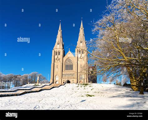 Armagh Cathedral in the Snow, Northern Ireland Stock Photo - Alamy