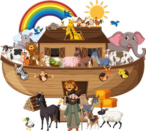 Noah's Ark Clipart Boat With Animals Digital Download - Etsy
