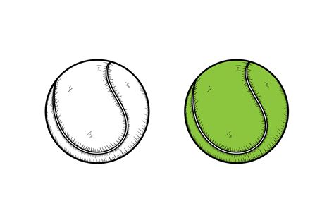 Tennis ball hand drawn illustration sketch and color 3210708 Vector Art at Vecteezy