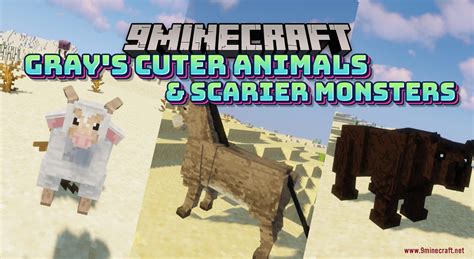 Gray's Cuter Animals And Scarier Monsters (1.20.6, 1.20.1) - Texture Pack - 9Minecraft.Net