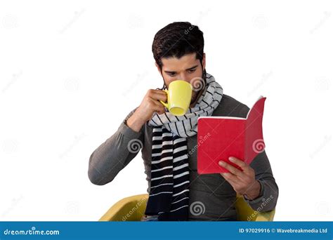 Man Reading Book while Having Coffee Stock Photo - Image of smart, male: 97029916