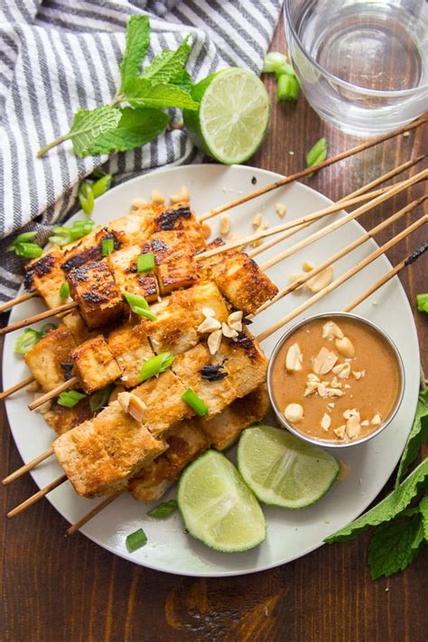 Tofu Satay with Peanut Sauce - Connoisseurus Veg