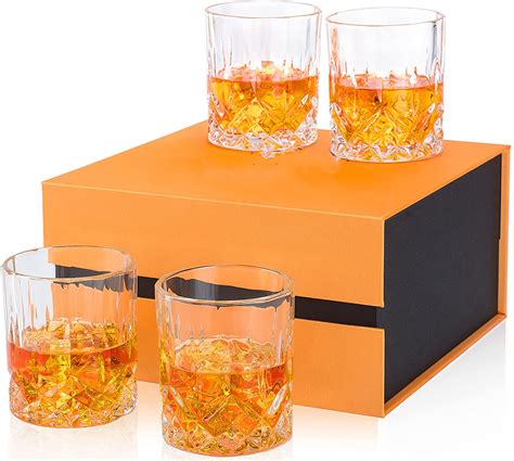 China Crystal Whiskey Glasses Set Rocks Glass Tumbler for Scotch Irish Whisky Best Lowball Glass ...