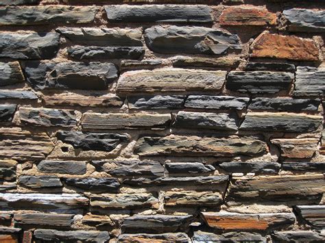 Wall Built With Flat Stones Free Stock Photo - Public Domain Pictures