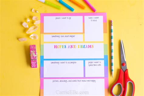 Printable Vision Board Template for Kids - Carrie Elle