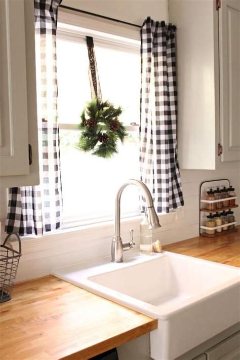 Black And White Checkered Kitchen Curtains | Examatri Home Ideas