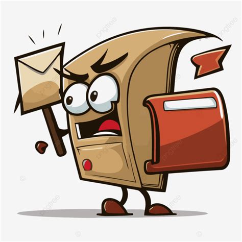 Outgoing Mail Vector, Sticker Clipart Angry Mail Box Cartoon With A ...