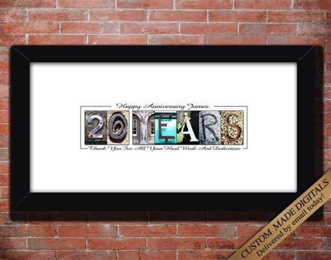 Work Anniversary Gifts, Work Anniversary Ideas for Employee Gift, Work – Letter Art Gifts | Work ...