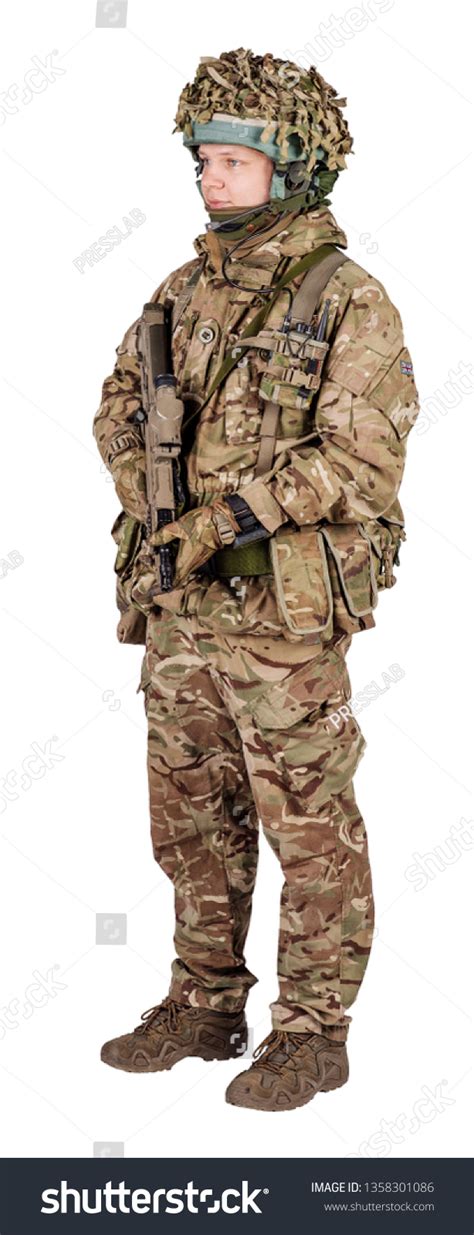 Modern British Soldier Rifle On White Stock Photo 1358301086 | Shutterstock