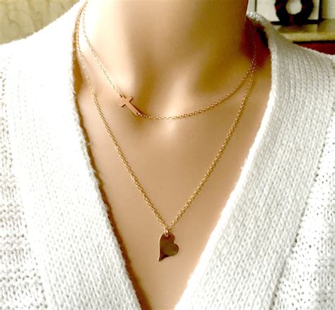 Heart Necklace Rose Gold Heart Necklace 14k Rose Gold Fill - Etsy