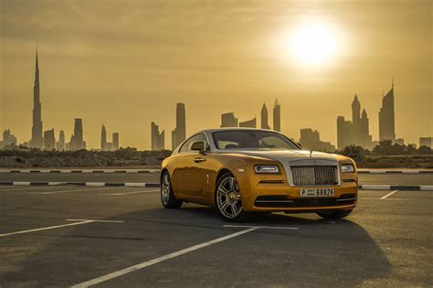 Desktop Wallpapers Dubai Rolls-Royce Wraith Luxury Cityscape Gold