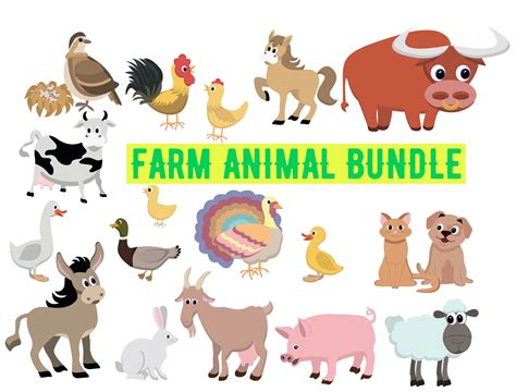 Farm Animal SVG Farm Animal Clipart Animal SVG Farm | Etsy