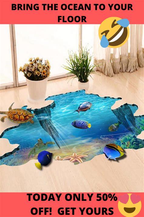 Ocean Wall Sticker | Sticker art, Neat gadgets, Floor stickers