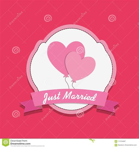 Just married design stock vector. Illustration of relationship - 113104697