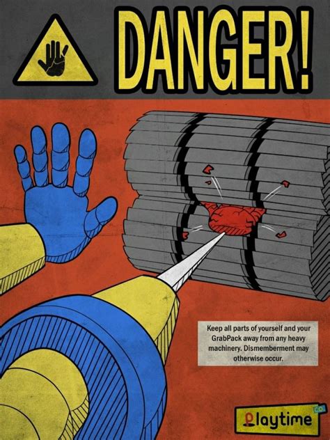 a poster with the words danger on it and an image of a hand coming out of a