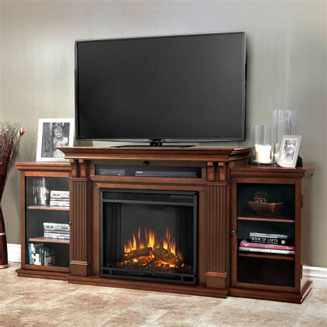 Calie Entertainment Center Electric Fireplace in Dark Espresso by Real Flame - Walmart.com