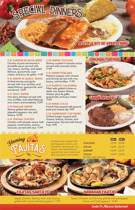 Menu – Santa Fe Mexican Restaurant