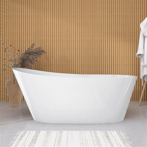 Buy GETPRO Free Standing Tub 59" Oval Shape Acrylic Freestanding ...