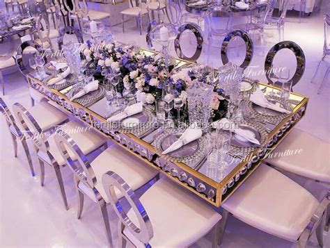 Wedding Furniture Dining Room Fancy Banquet Crystal Glass Dining Table - Buy Glass Dining Table ...