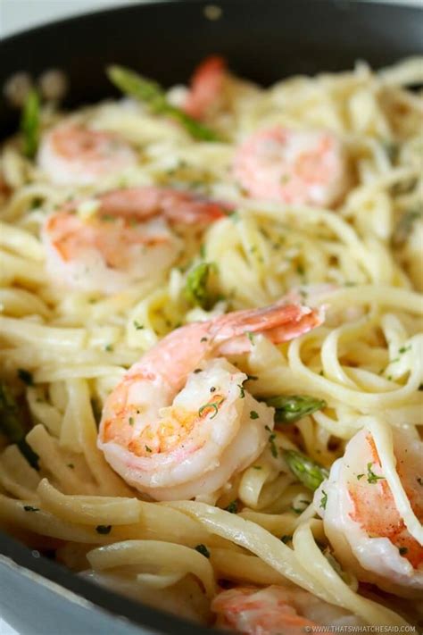 Garlic Butter Shrimp Pasta in White Wine Sauce - That's What {Che} Said...