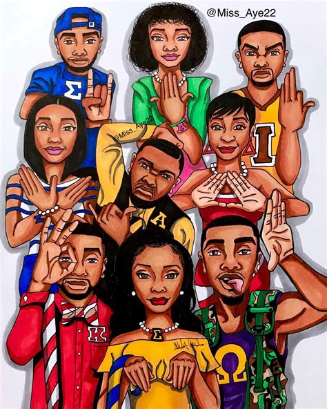 Divine Nine Greek Artwork by Ashley Andrews | Black fraternities, Greek ...