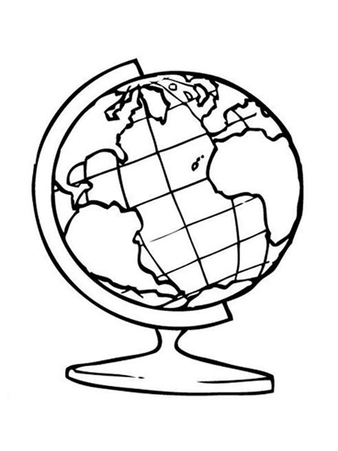 Globe coloring pages to download and print for free