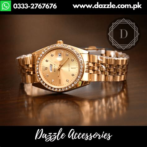 Golden Rolex Men Watch - Dazzle Accessories