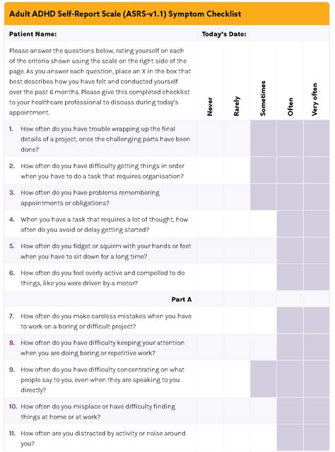 The Adult ADHD Self-Report Scale (ASRS)