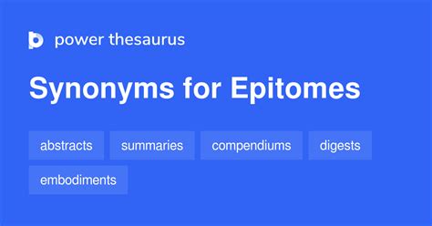 Epitomes synonyms - 130 Words and Phrases for Epitomes