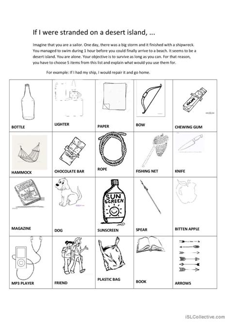 If I were stranded on a desert islan…: Français FLE fiches pedagogiques ...