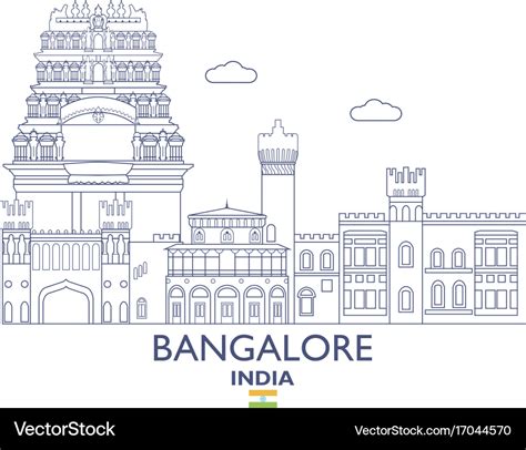 Bangalore city skyline Royalty Free Vector Image