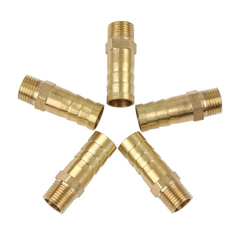 10mm Hose ID x 1/8" NPT Male Pipe Car Brass Hose Tail Barb Fitting Connector for Joiner Air ...